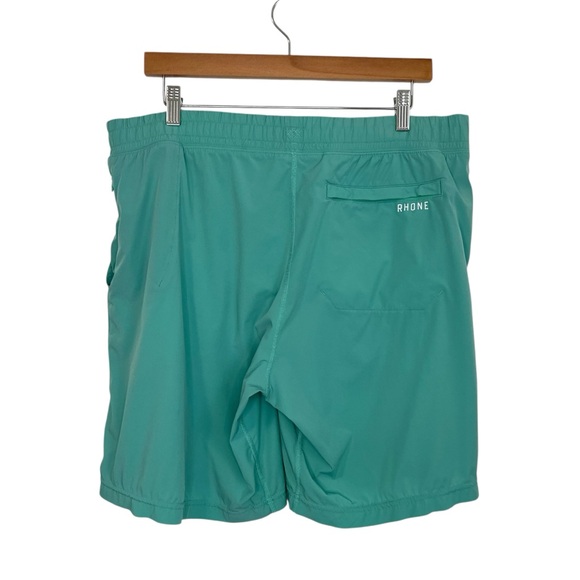 Rhone x Peloton Mens Mako 9” Unlined Shorts Sz Large Green Activewear Drawstring - Picture 2 of 10